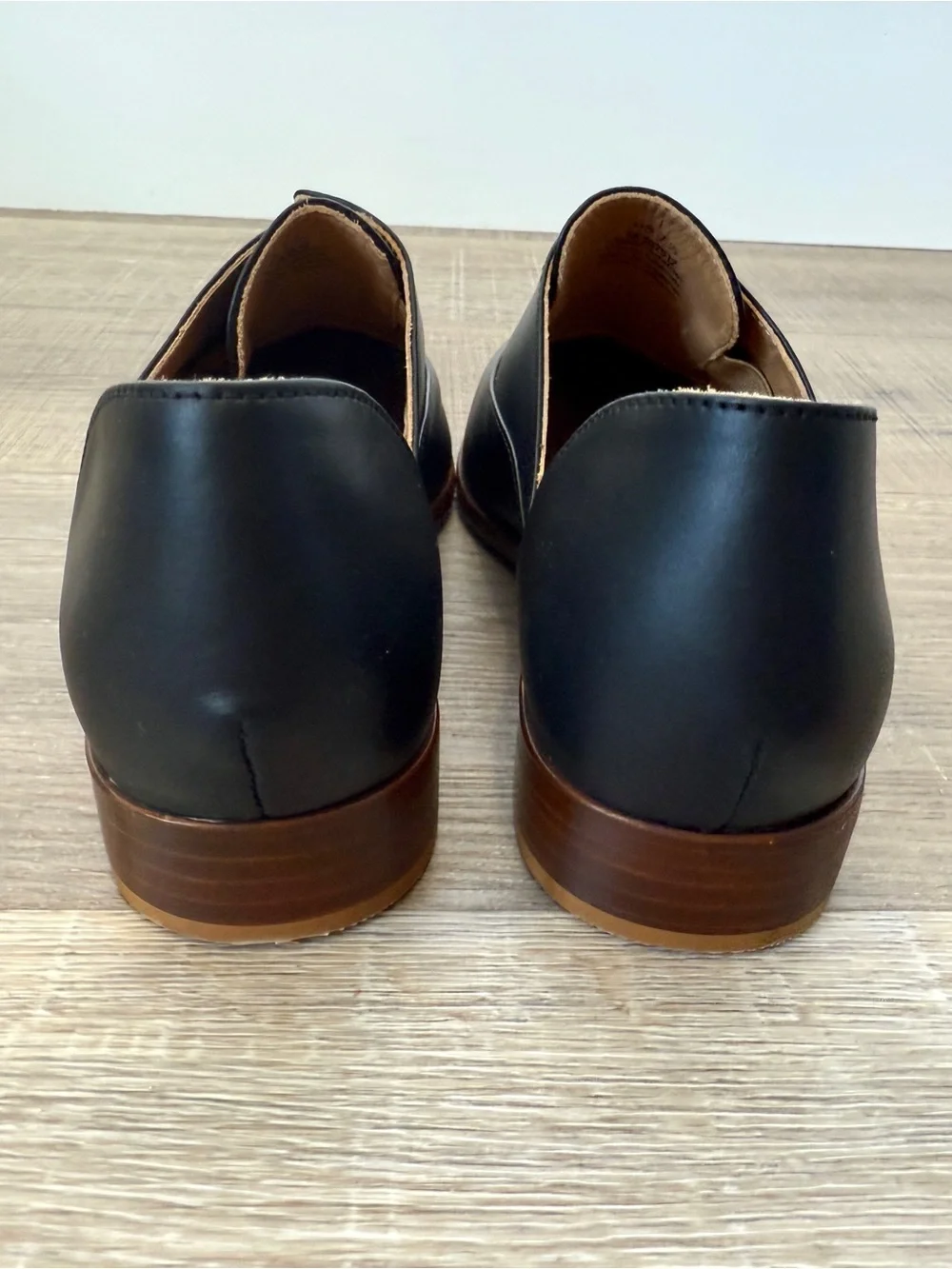 Nisolo Size 7.5 Emma D'Orsay Oxford Black Leather Slip On Flat Loafer Shoes